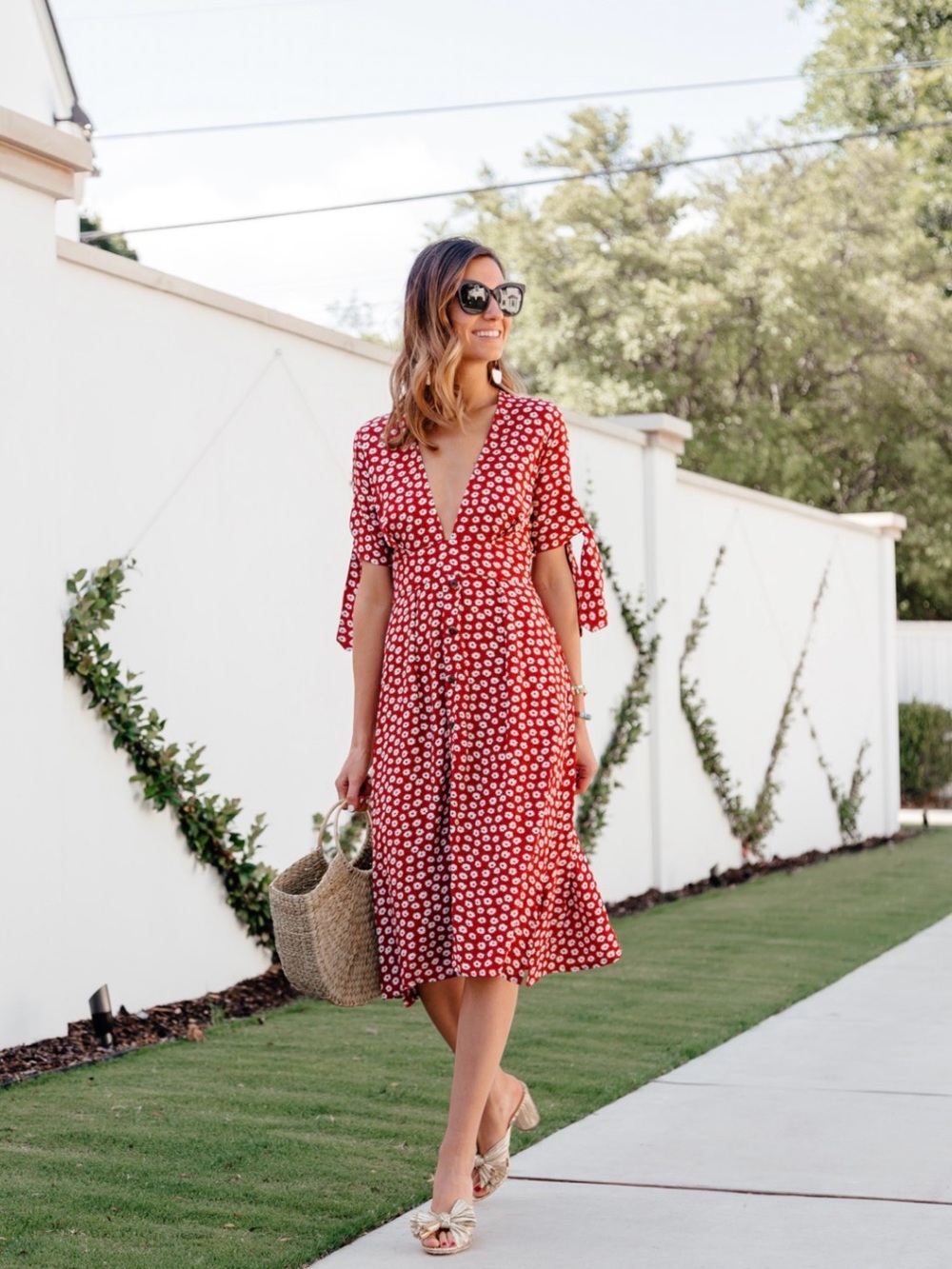 Red Polka Midi Dress - Faithful the Brand
